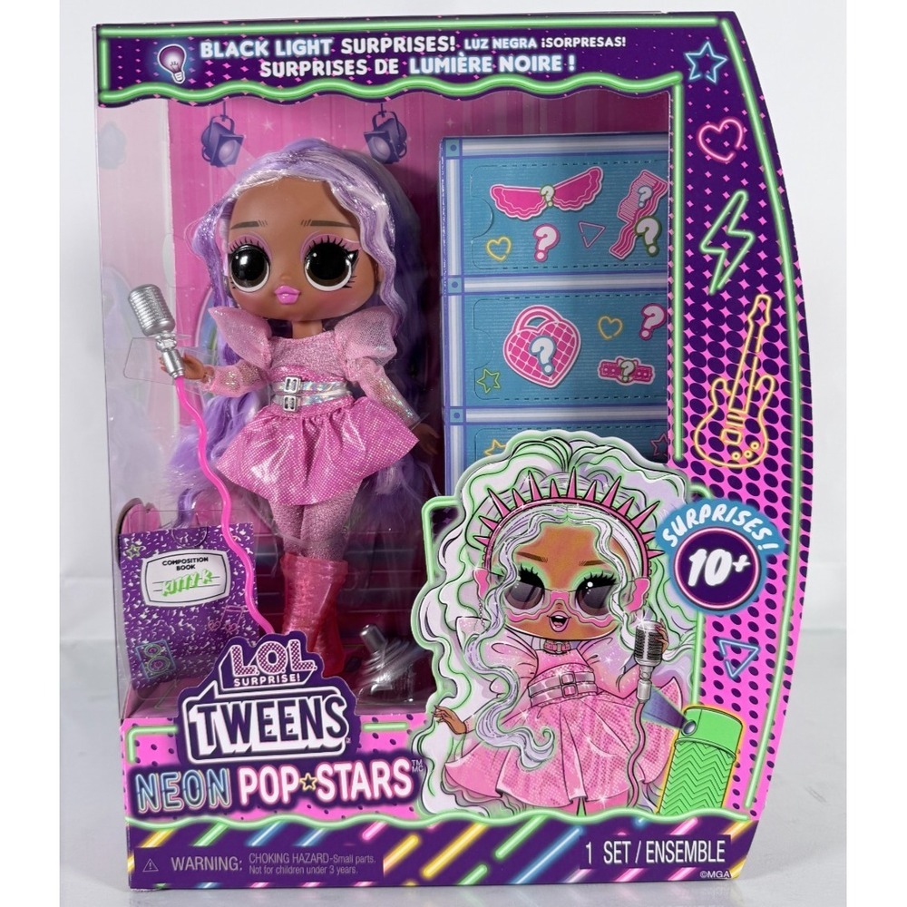 LOL Surprise Tweens Neon Pop Stars Kitty‎ K - with Black Light Surprises NEW!